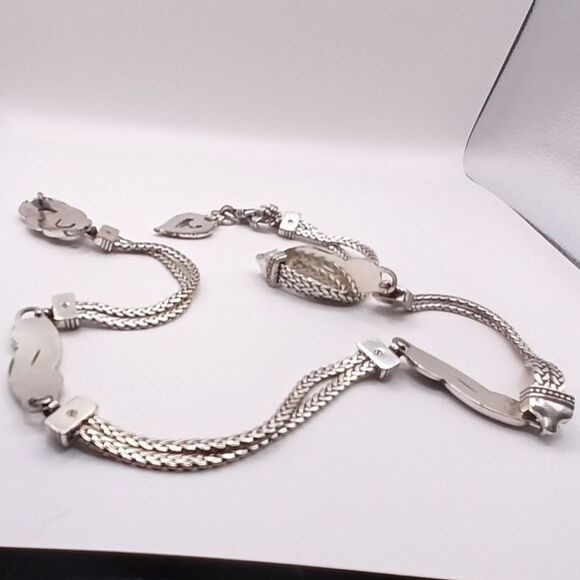 Brighton vintage silver-tone metal chain-link belt 32" extends to 36" - Picture 5 of 11